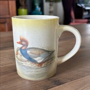 Yellow and Cream Duck Design Mug by Cameron Japan